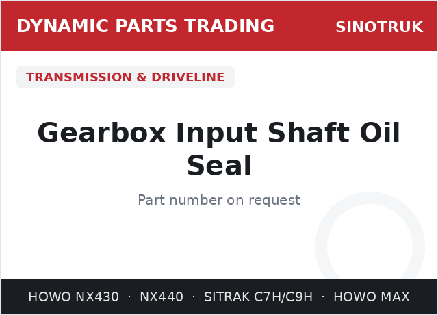 Gearbox Input Shaft Oil Seal