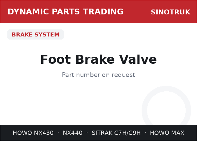 Foot Brake Valve