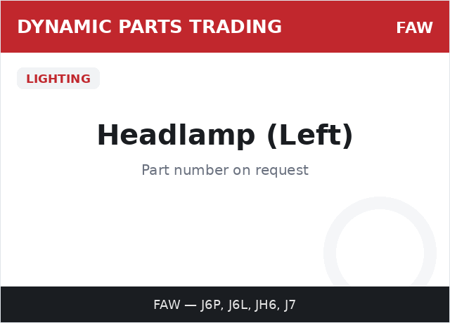 Headlamp (Left) — FAW