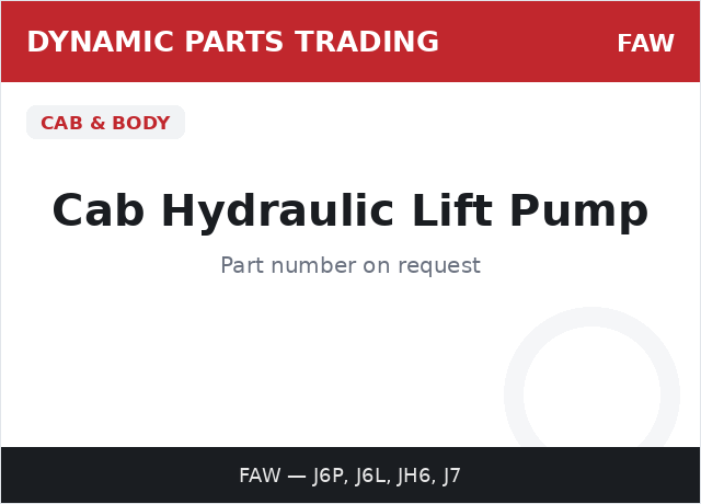 Cab Hydraulic Lift Pump — FAW