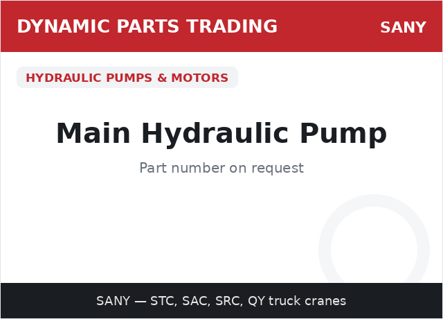 Main Hydraulic Pump — SANY