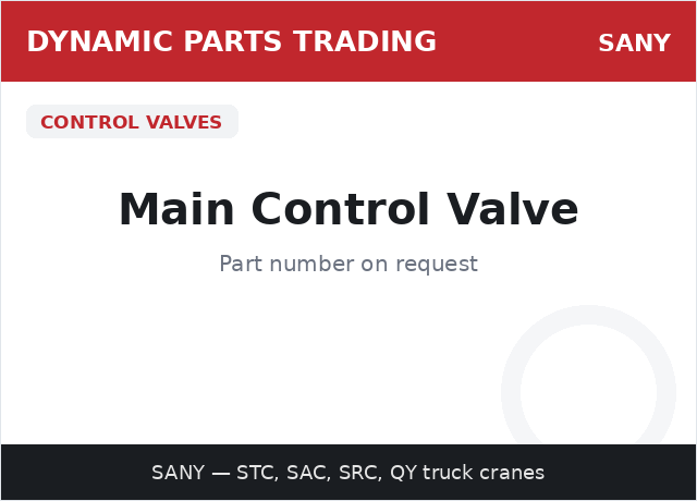 Main Control Valve — SANY