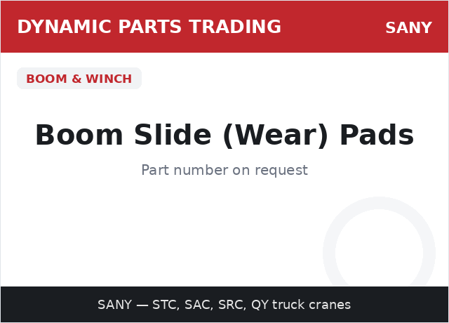 Boom Slide (Wear) Pads — SANY