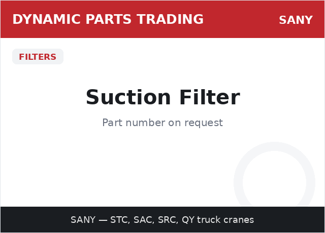 Suction Filter — SANY