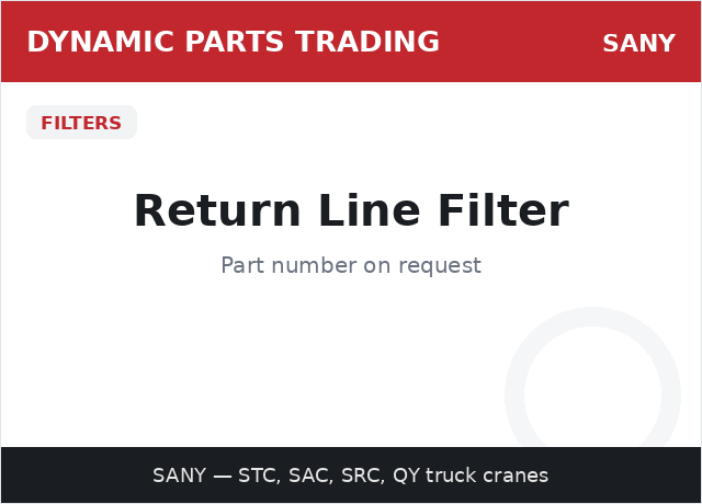 Return Line Filter — SANY