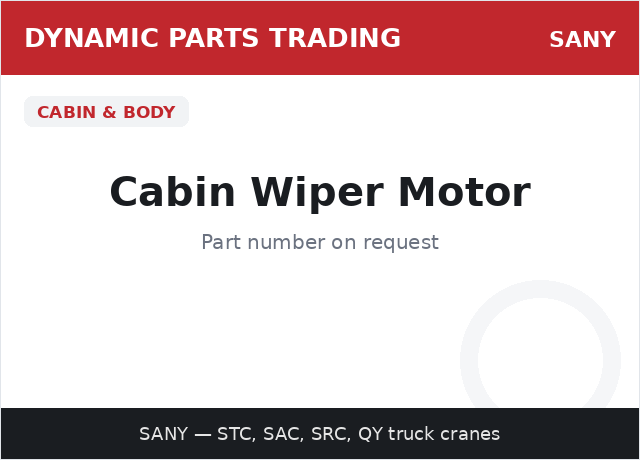 Cabin Wiper Motor — SANY
