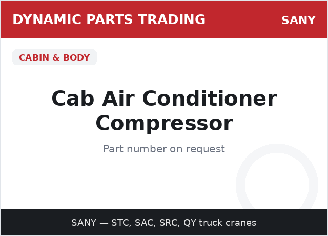 Cab Air Conditioner Compressor — SANY