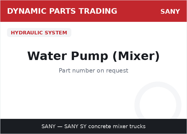 Water Pump (Mixer) — SANY
