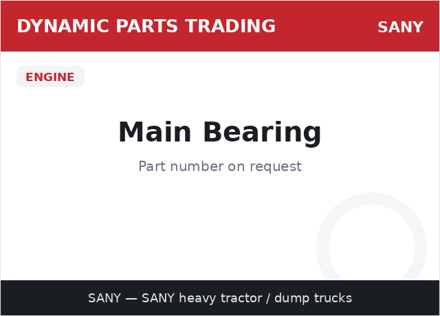 Main Bearing — SANY