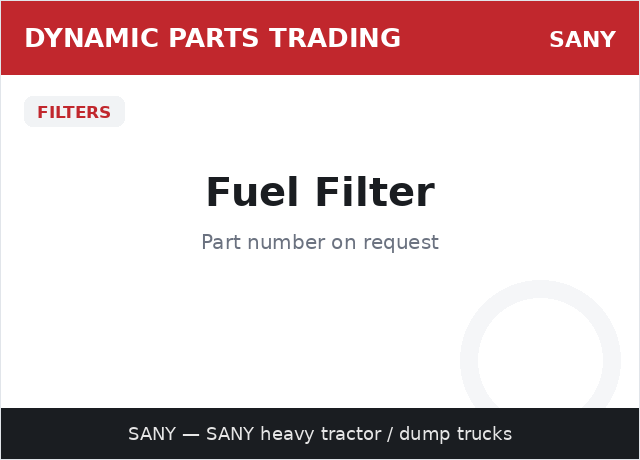 Fuel Filter — SANY