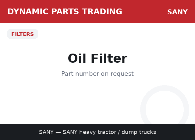 Oil Filter — SANY