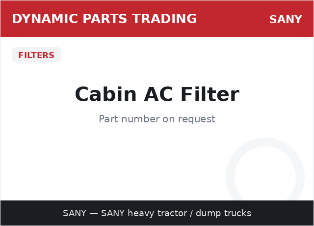 Cabin AC Filter — SANY