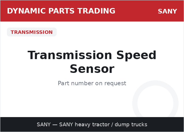 Transmission Speed Sensor — SANY