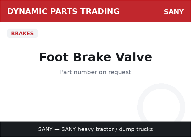 Foot Brake Valve — SANY