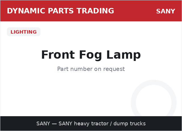 Front Fog Lamp — SANY