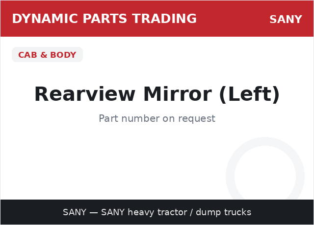 Rearview Mirror (Left) — SANY