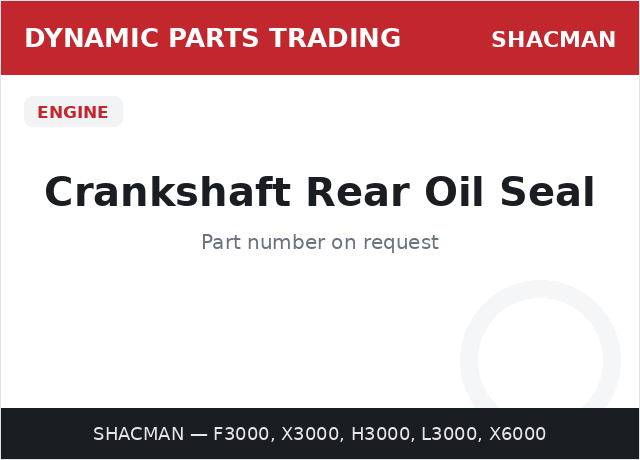 Crankshaft Rear Oil Seal — SHACMAN