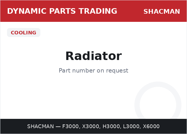Radiator — SHACMAN