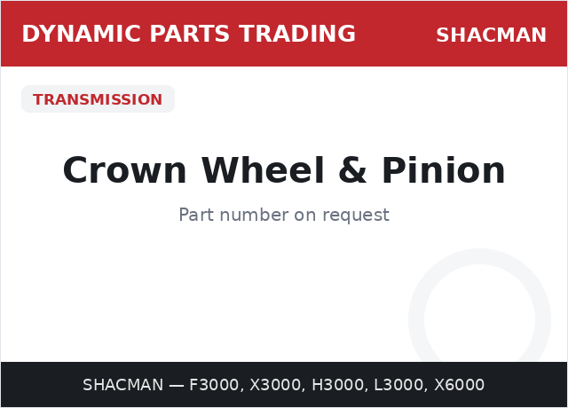 Crown Wheel & Pinion — SHACMAN