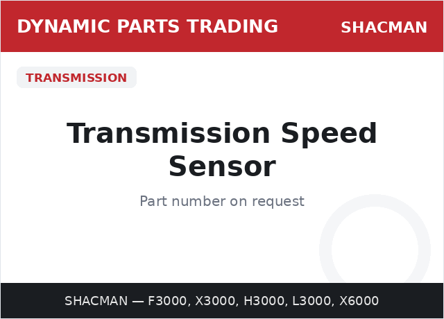 Transmission Speed Sensor — SHACMAN