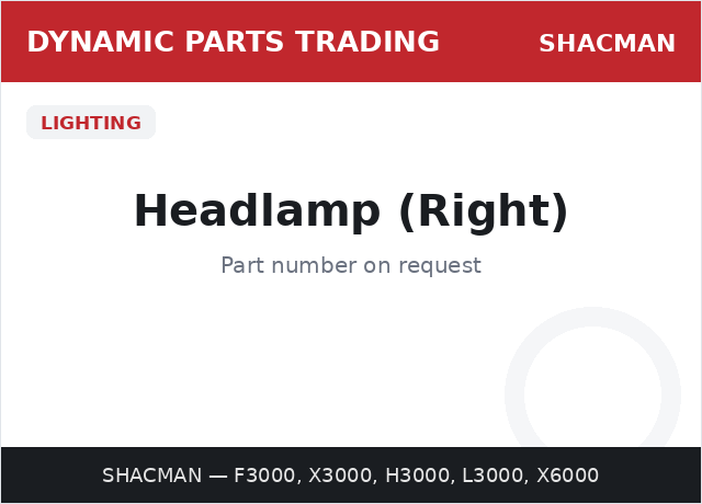 Headlamp (Right) — SHACMAN