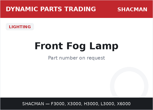 Front Fog Lamp — SHACMAN