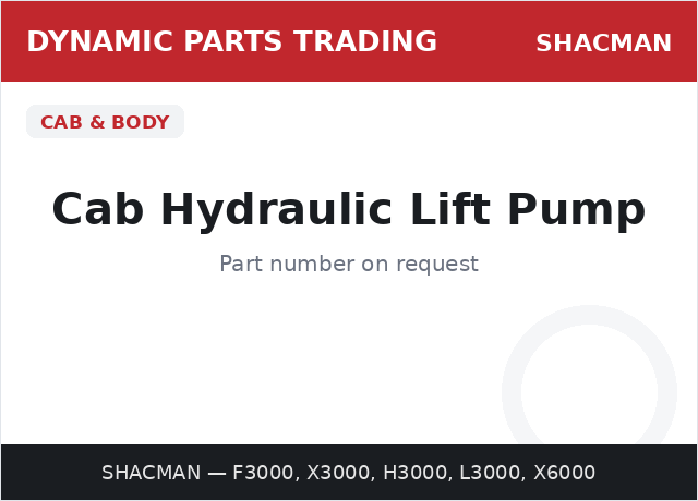 Cab Hydraulic Lift Pump — SHACMAN