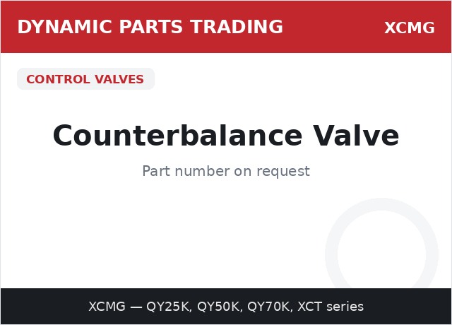 Counterbalance Valve — XCMG