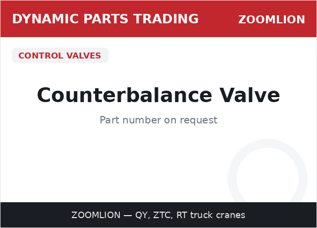 Counterbalance Valve — ZOOMLION