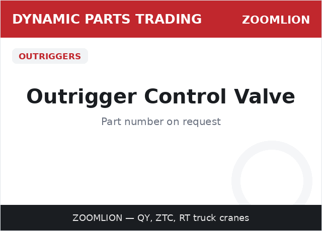 Outrigger Control Valve — ZOOMLION